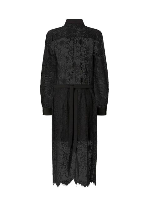 Abito midi in pizzo rebrodé con maniche lunghe PINKO | Abiti | 105644 A2QBZ99